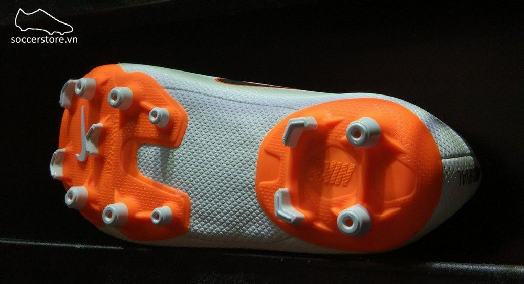 Nike Mercurial Vapor XI Academy Kids FG- White/ Metallic Cool Grey/ Total Orange AH7349-107