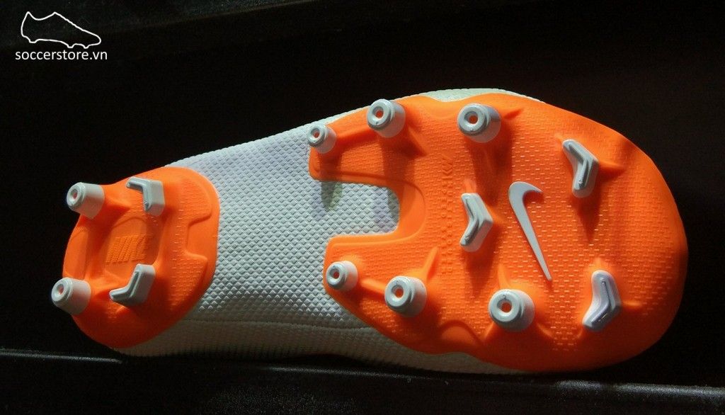 Nike Mercurial Vapor XI Academy Kids FG- White/ Metallic Cool Grey/ Total Orange AH7349-107