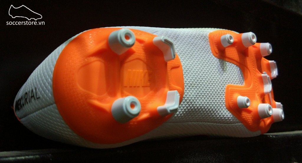 Nike Mercurial Vapor XI Academy Kids FG- White/ Metallic Cool Grey/ Total Orange AH7349-107