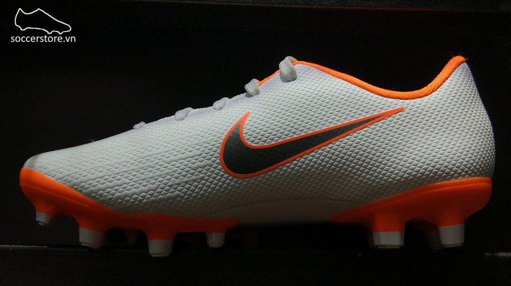 Nike Mercurial Vapor XI Academy Kids FG- White/ Metallic Cool Grey/ Total Orange AH7349-107