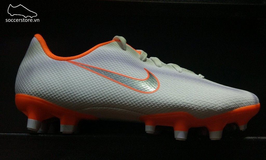 Nike Mercurial Vapor XI Academy Kids FG- White/ Metallic Cool Grey/ Total Orange AH7349-107