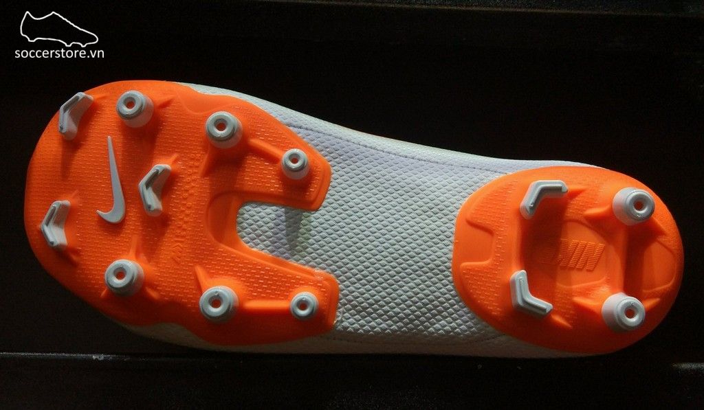 Nike Mercurial Vapor XI Academy Kids FG- White/ Metallic Cool Grey/ Total Orange AH7349-107