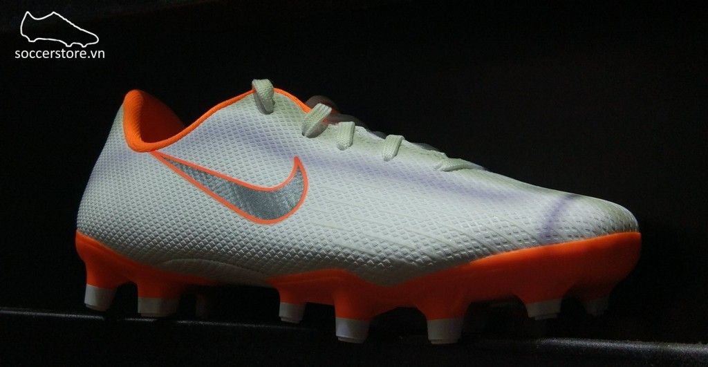 Nike Mercurial Vapor XI Academy Kids FG- White/ Metallic Cool Grey/ Total Orange AH7349-107