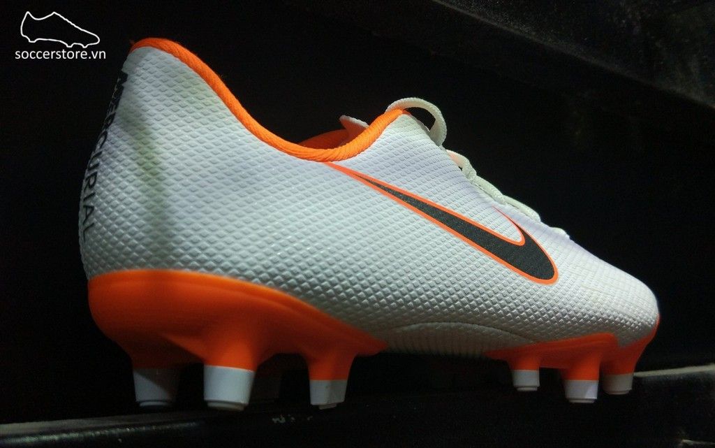 Nike Mercurial Vapor XI Academy Kids FG- White/ Metallic Cool Grey/ Total Orange AH7349-107