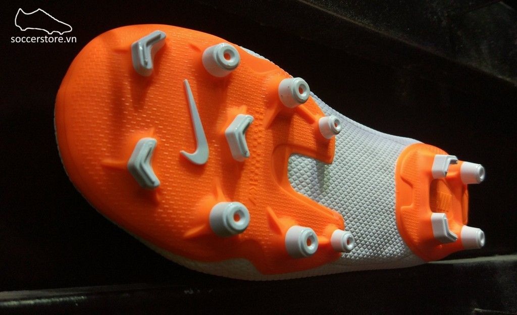 Nike Mercurial Vapor XI Academy Kids FG- White/ Metallic Cool Grey/ Total Orange AH7349-107
