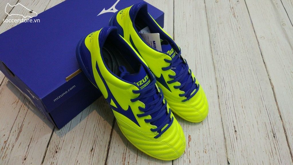 Mizuno Morelia Neo KL II AS TF- Solar Yellow/ Deep Ocean P1GD205825