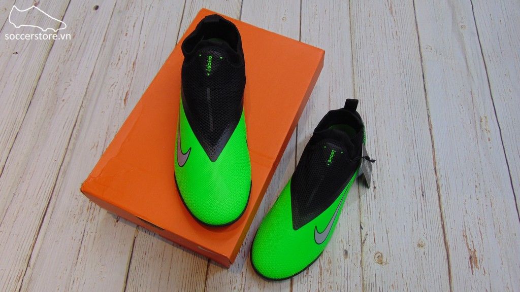 Giày bóng đá Nike Phantom VSN React II Pro DF TF- Black/ Platinum/ Green Strike CD4174-036