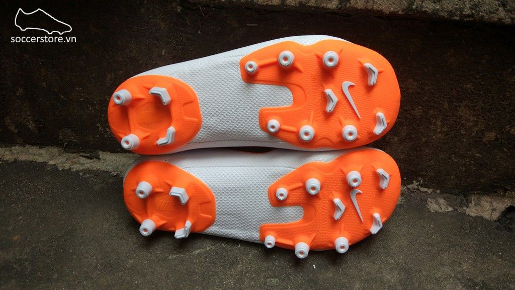 Nike Mercurial Vapor XI Academy Kids FG- White/ Metallic Cool Grey/ Total Orange AH7349-107
