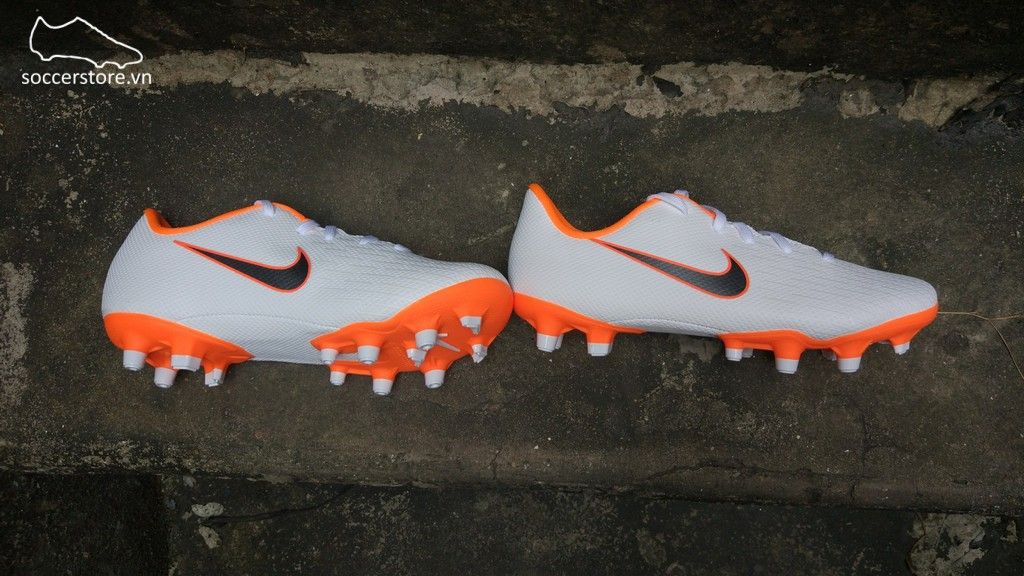 Nike Mercurial Vapor XI Academy Kids FG- White/ Metallic Cool Grey/ Total Orange AH7349-107