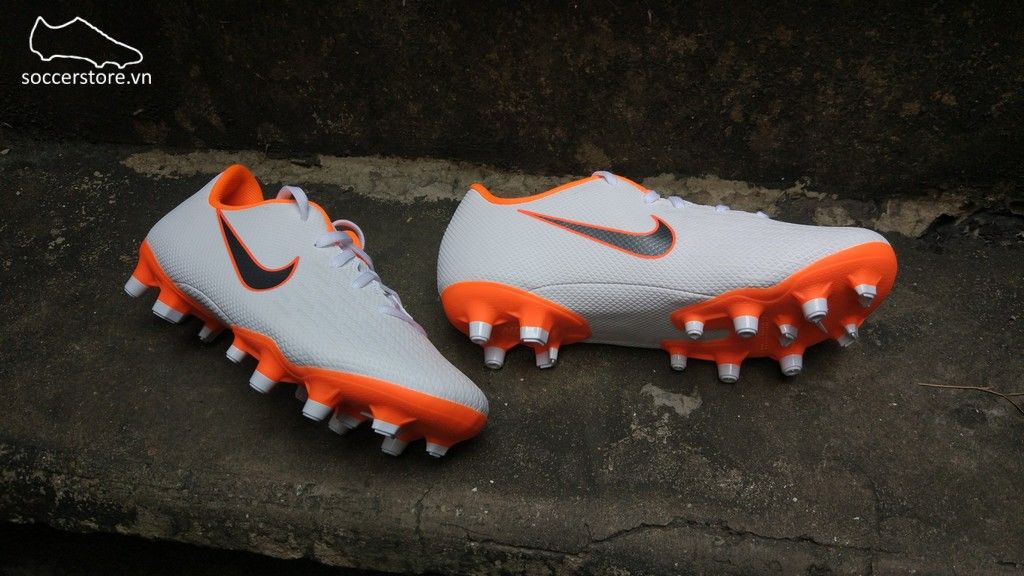 Nike Mercurial Vapor XI Academy Kids FG- White/ Metallic Cool Grey/ Total Orange AH7349-107