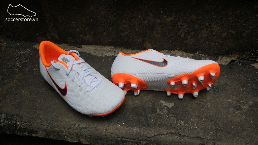 Nike Mercurial Vapor XI Academy Kids FG- White/ Metallic Cool Grey/ Total Orange AH7349-107