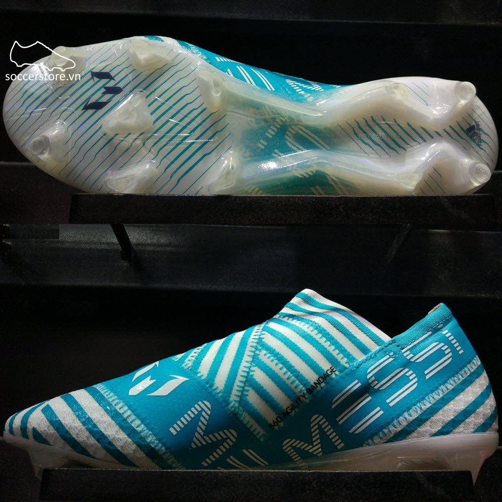 Adidas Nemeziz Messi 17+ 360 Agility FG- White/ Legend Ink/ Energy Blue BY2401