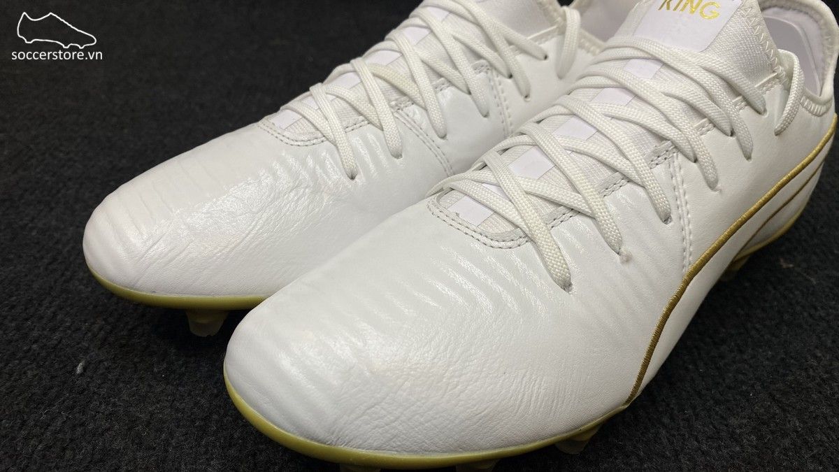 Puma King Pro MG/ FG - White/ Team Gold 105608-09