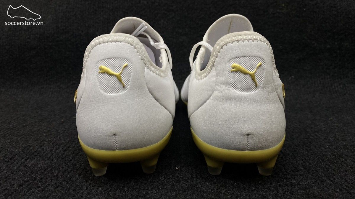 Puma King Pro MG/ FG - White/ Team Gold 105608-09