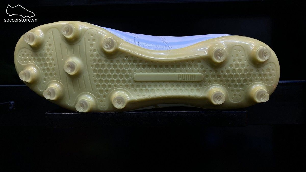 Puma King Pro MG/ FG - White/ Team Gold 105608-09