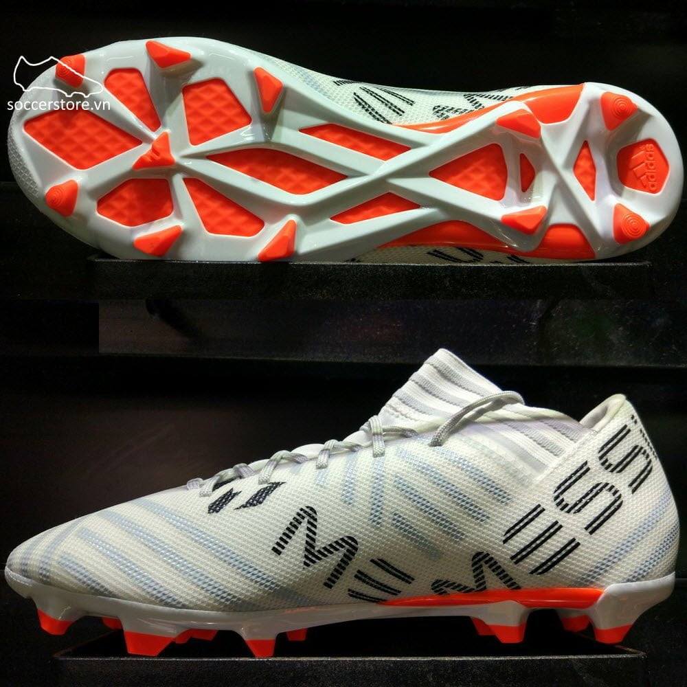 Adidas Nemeziz Messi 17.3 FG/AG- White/ Solar Orange/ Clear Grey CG2965