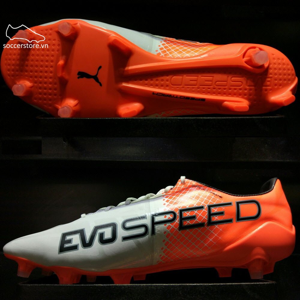 Puma evoSPEED 1.5 FG- White/ Black/ Orange 103597-05