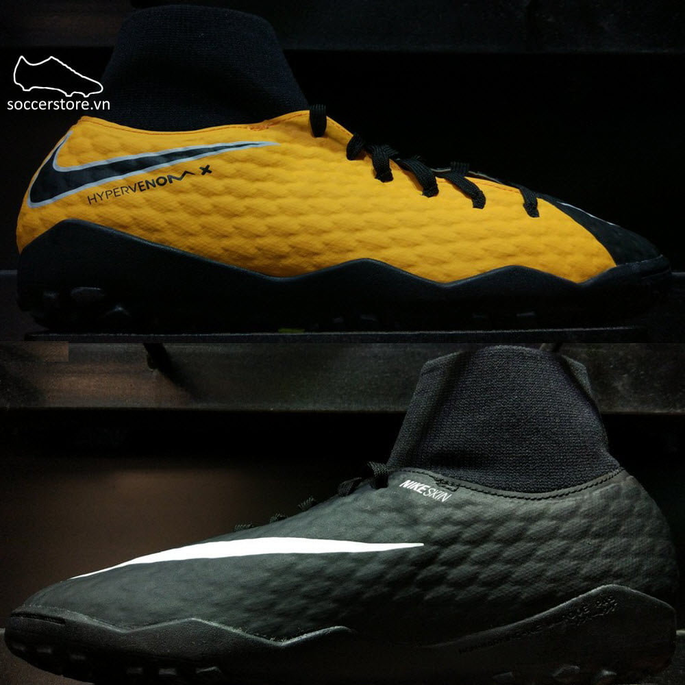 Nike Hypervenom Phelon III DF TF- Black/ White/ Laser Orange/ Volt 917769-801