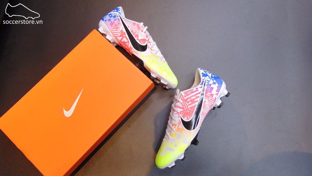 Nike Mercurial Vapor XIII Academy Neymar FG Jogo Prismatico- White/ Black/ Racer Blue/ Volt AT7960-104