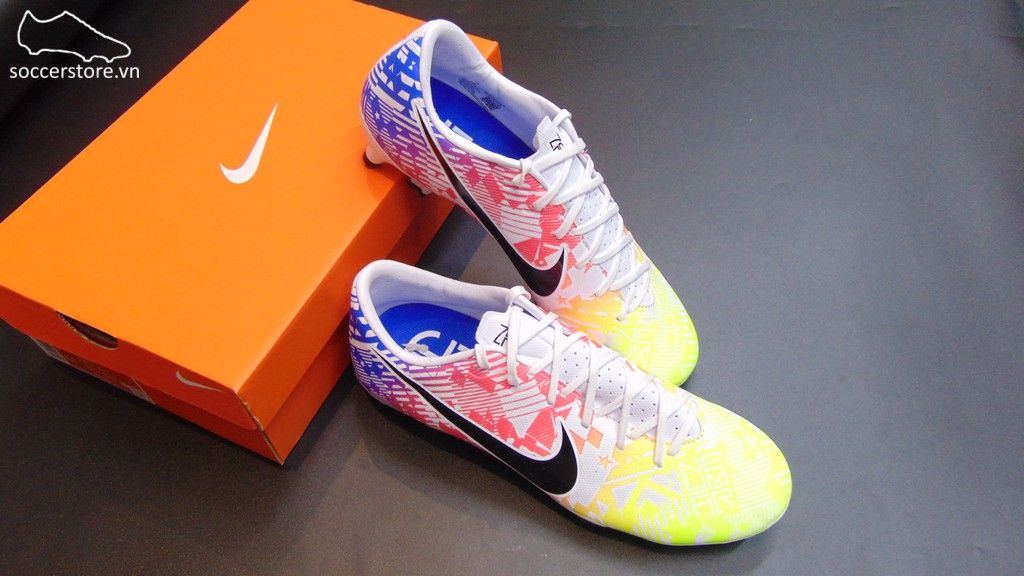 Nike Mercurial Vapor XIII Academy Neymar FG Jogo Prismatico- White/ Black/ Racer Blue/ Volt AT7960-104