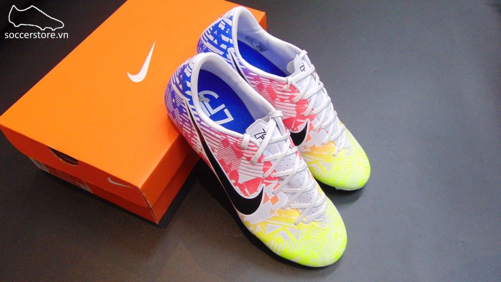 Nike Mercurial Vapor XIII Academy Neymar FG Jogo Prismatico- White/ Black/ Racer Blue/ Volt AT7960-104