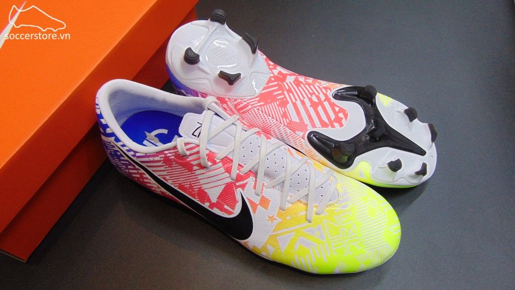 Nike Mercurial Vapor XIII Academy Neymar FG Jogo Prismatico- White/ Black/ Racer Blue/ Volt AT7960-104