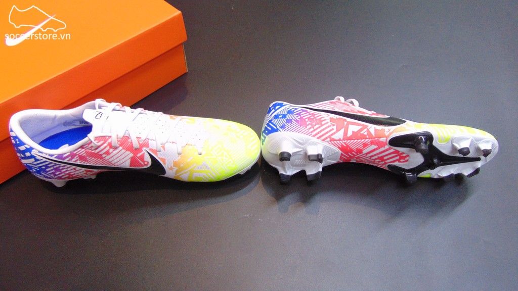 Nike Mercurial Vapor XIII Academy Neymar FG Jogo Prismatico- White/ Black/ Racer Blue/ Volt AT7960-104