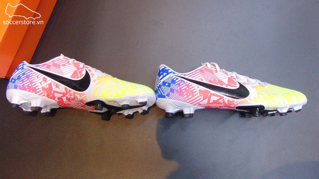 Nike Mercurial Vapor XIII Academy Neymar FG Jogo Prismatico- White/ Black/ Racer Blue/ Volt AT7960-104