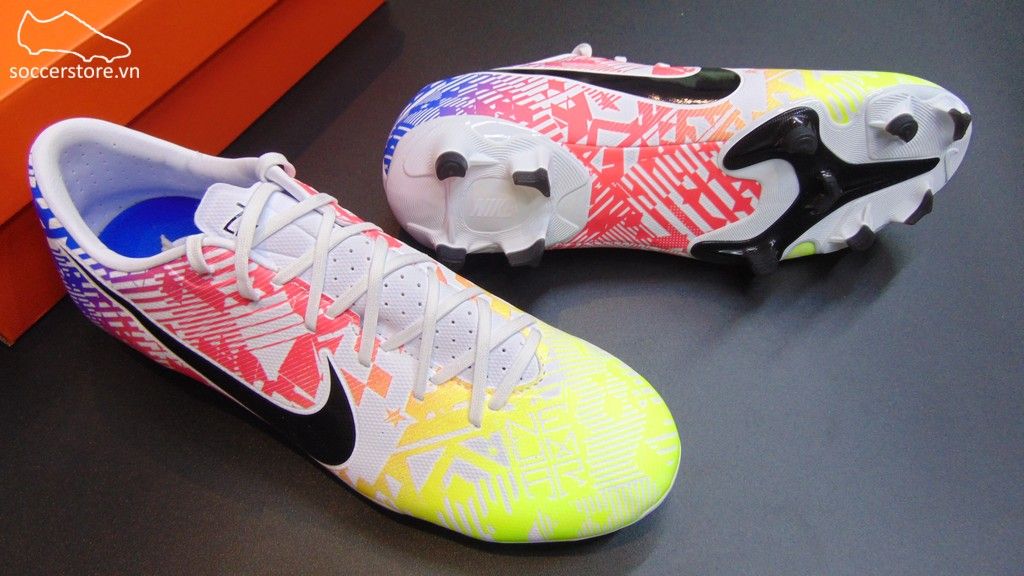 Nike Mercurial Vapor XIII Academy Neymar FG Jogo Prismatico- White/ Black/ Racer Blue/ Volt AT7960-104