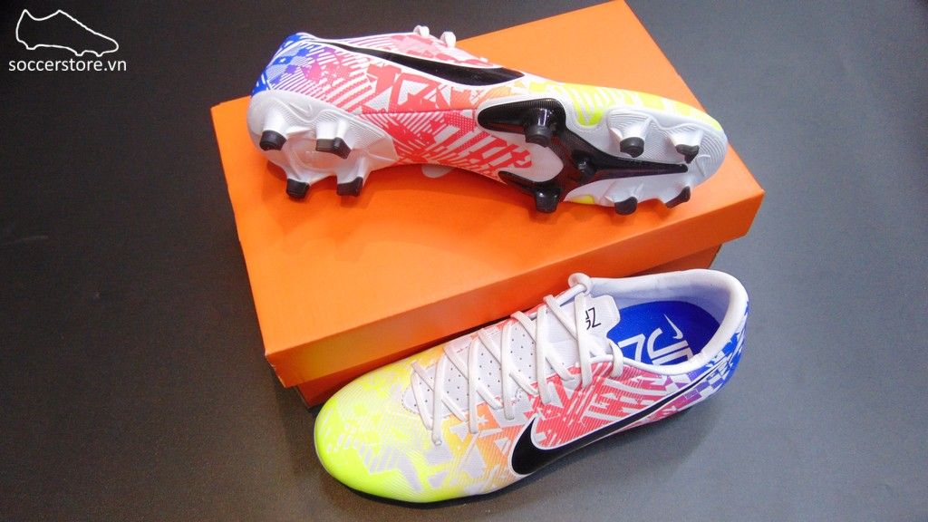 Nike Mercurial Vapor XIII Academy Neymar FG Jogo Prismatico- White/ Black/ Racer Blue/ Volt AT7960-104