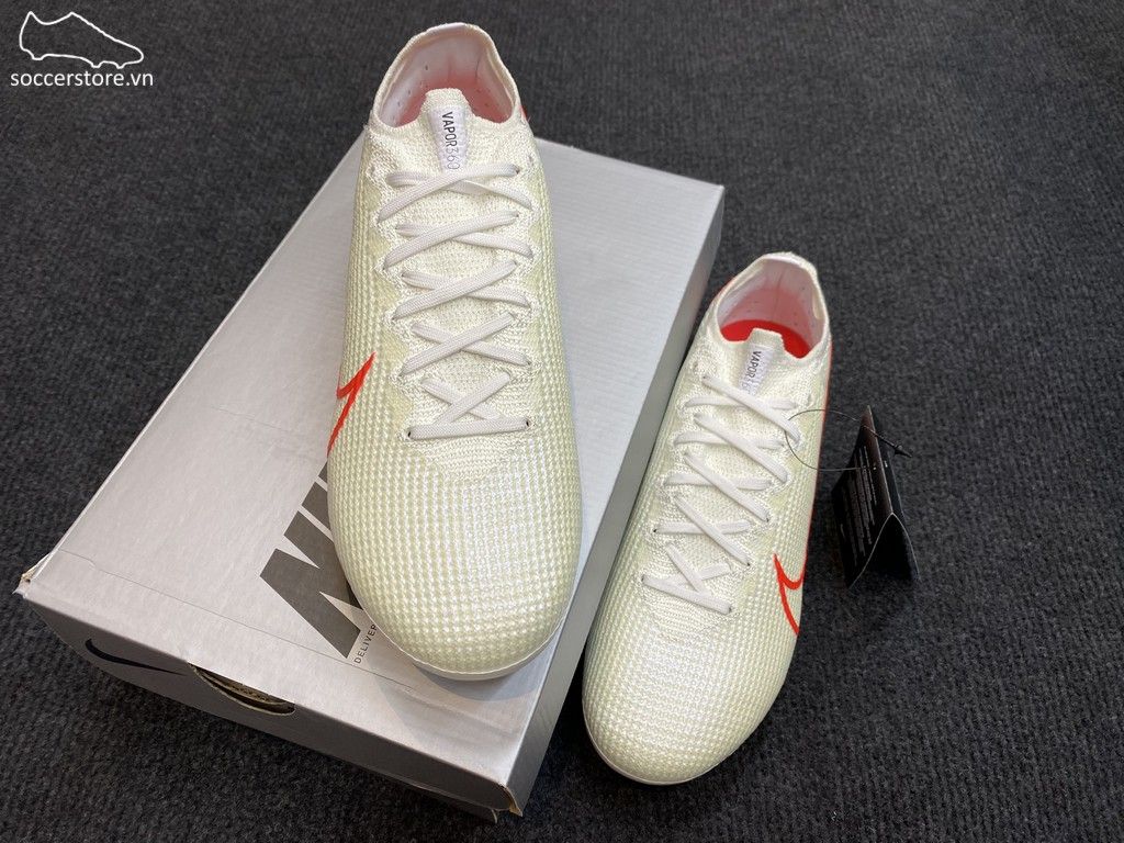 Nike Mercurial Vapor XIII AG Pro- White/ Laser Crimson/ Black AT7895-160