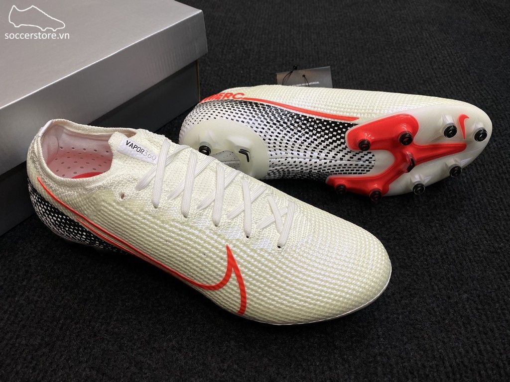 Nike Mercurial Vapor XIII AG Pro- White/ Laser Crimson/ Black AT7895-160