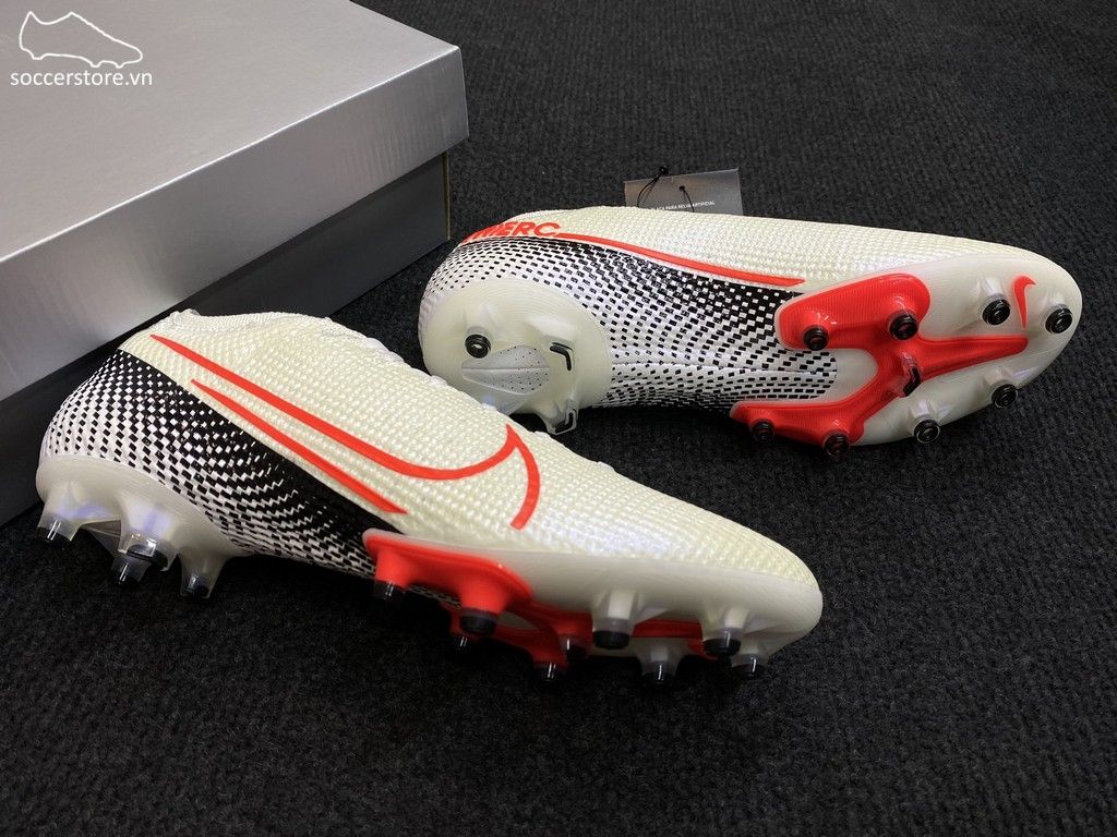 Nike Mercurial Vapor XIII AG Pro- White/ Laser Crimson/ Black AT7895-160