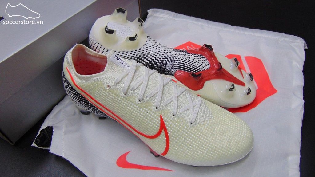 Nike Mercurial Vapor XIII Elite FG- White/ Laser Crimson/ Black AQ4176-160
