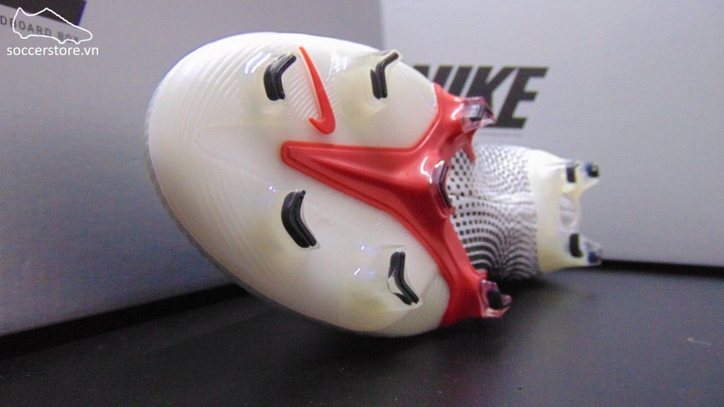 Nike Mercurial Vapor XIII Elite FG- White/ Laser Crimson/ Black AQ4176-160