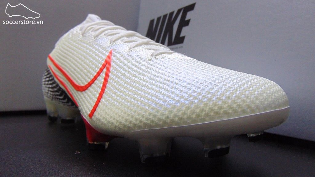 Nike Mercurial Vapor XIII Elite FG- White/ Laser Crimson/ Black AQ4176-160