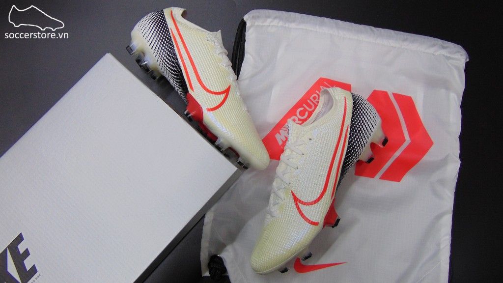 Nike Mercurial Vapor XIII Elite FG- White/ Laser Crimson/ Black AQ4176-160