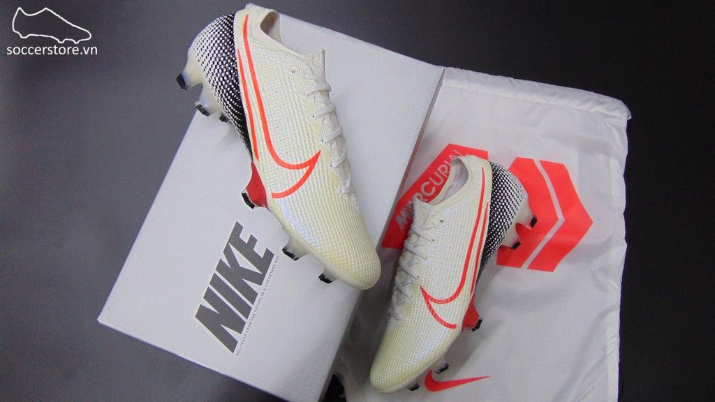 Nike Mercurial Vapor XIII Elite FG- White/ Laser Crimson/ Black AQ4176-160