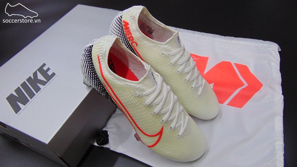 Nike Mercurial Vapor XIII Elite FG- White/ Laser Crimson/ Black AQ4176-160