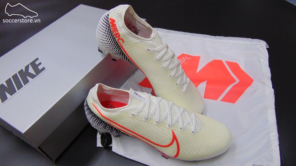 Nike Mercurial Vapor XIII Elite FG- White/ Laser Crimson/ Black AQ4176-160