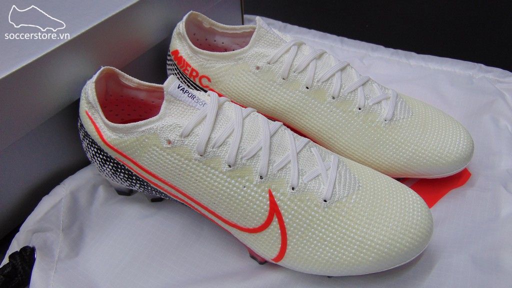 Nike Mercurial Vapor XIII Elite FG- White/ Laser Crimson/ Black AQ4176-160