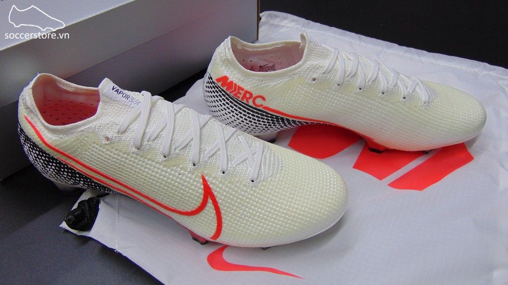 Nike Mercurial Vapor XIII Elite FG- White/ Laser Crimson/ Black AQ4176-160