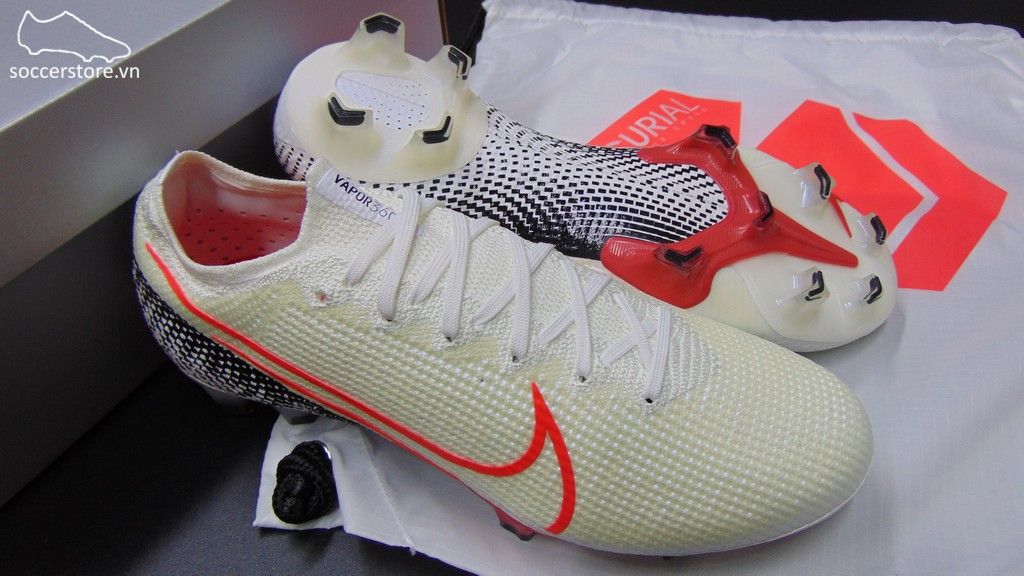 Nike Mercurial Vapor XIII Elite FG- White/ Laser Crimson/ Black AQ4176-160