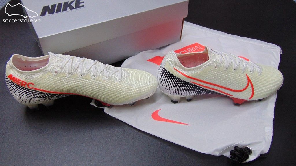 Nike Mercurial Vapor XIII Elite FG- White/ Laser Crimson/ Black AQ4176-160
