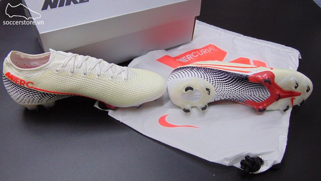 Nike Mercurial Vapor XIII Elite FG- White/ Laser Crimson/ Black AQ4176-160