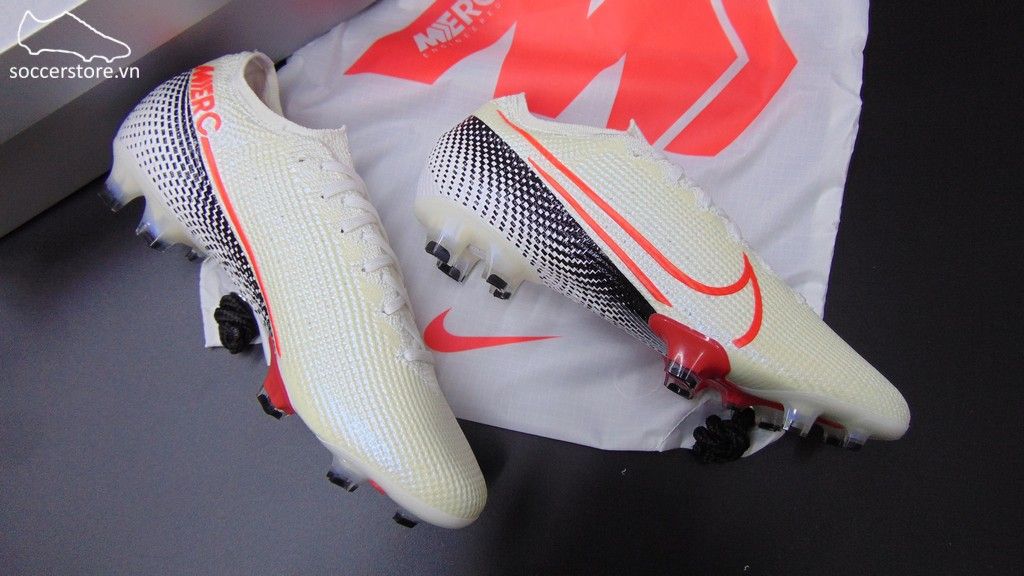 Nike Mercurial Vapor XIII Elite FG- White/ Laser Crimson/ Black AQ4176-160