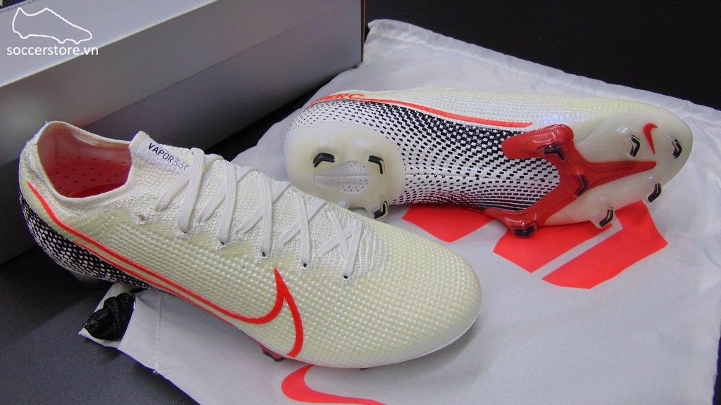 Nike Mercurial Vapor XIII Elite FG- White/ Laser Crimson/ Black AQ4176-160