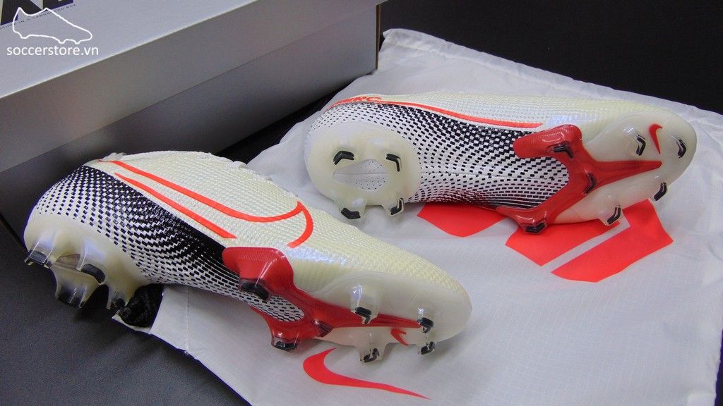 Nike Mercurial Vapor XIII Elite FG- White/ Laser Crimson/ Black AQ4176-160