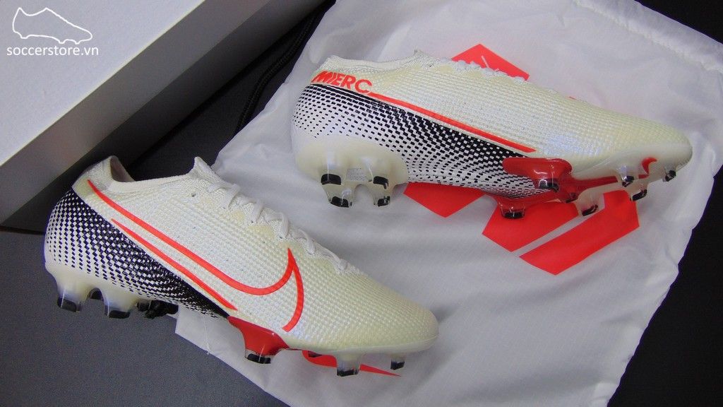 Nike Mercurial Vapor XIII Elite FG- White/ Laser Crimson/ Black AQ4176-160