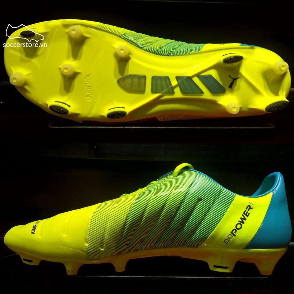 Puma evoPOWER 1.3 FG- Safety Yellow/ Black/ Atomic Blue 103524-01